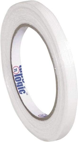 Tape Logic - 3/8" x 60 Yd Clear Hot Melt Adhesive Strapping Tape - Polypropylene Film Backing, 3.9 mil Thick, 100 Lb Tensile Strength - A1 Tooling