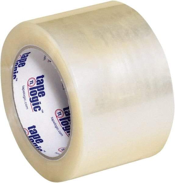 Tape Logic - 3" x 110 Yd Clear Hot Melt Adhesive Packaging Tape - Polypropylene Film Backing, 1.9 mil Thick, 22 Lb Tensile Strength - A1 Tooling