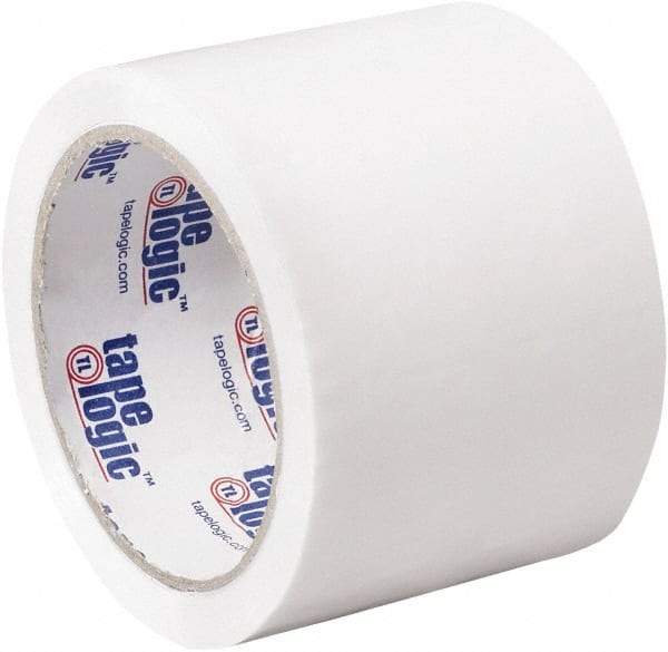 Tape Logic - 3" x 55 Yd White Acrylic Adhesive Packaging Tape - Polypropylene Film Backing, 2.2 mil Thick, 21.4 Lb Tensile Strength - A1 Tooling