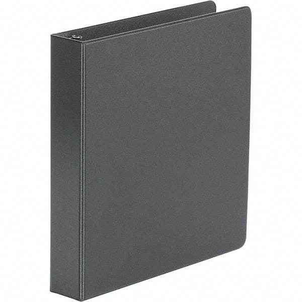 UNIVERSAL - 275 Sheet Capacity, 8-1/2 x 11", Non-View Ring Binder - Polypropylene, Black - A1 Tooling