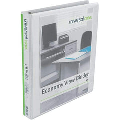 Universal One - 220 Sheet Capacity, 8-1/2 x 11", View Ring Binder - Polypropylene, White - A1 Tooling