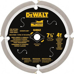 DeWALT - 7-1/4" Diam, 15.88mm Arbor Hole Diam, 16 Tooth Wet & Dry Cut Saw Blade - Steel, Smooth Action, Standard Round Arbor - A1 Tooling