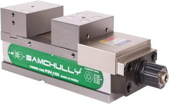 Samchully - 125mm Jaw Width, 125mm Jaw Opening Capacity, Horizontal Stationary Machine Vise - Manual Operation, 1 Station, 400.5mm Long x 48.3mm Deep, 50mm Jaw Height, Alloy Steel - A1 Tooling