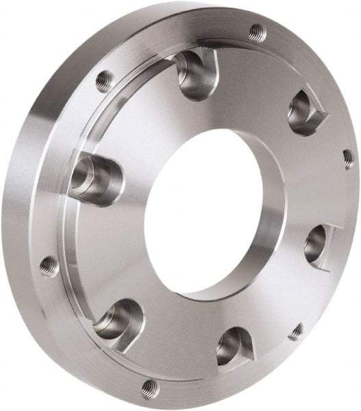 Samchully - Adapter Back Plate for 254 & 304mm Diam HC, HCH & HS Lathe Chucks - A2-8 Mount, 136mm Through Hole Diam, 220mm OD, 18mm Flange Height, Steel - A1 Tooling