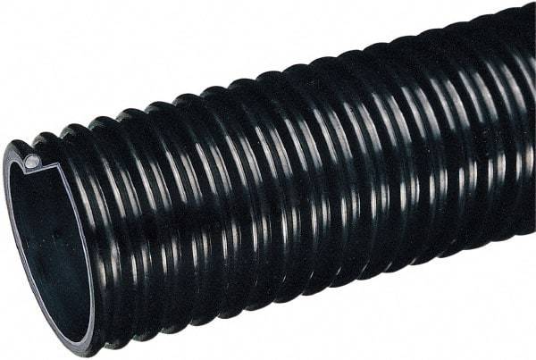 Kuriyama of America - 3" ID x 3.64" OD, 40 Max psi, Full In. Hg, Dry Material Handling & Transfer Hose - Polyurethane Liner, PVC Cover, -40 to 150°F, 4" Bend Radius, 50' Coil Length, Black - A1 Tooling