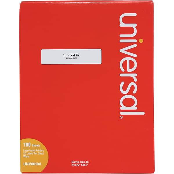 UNIVERSAL - 4" Long, White Paper Laser Label - For Inkjet Printers, Laser Printers - A1 Tooling