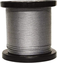 Loos & Co. - 250' Long, 3/16" x 3/16" Diam, Galvanized Wire Rope - 4,200 Lb Breaking Strength, 7 x 19 - A1 Tooling