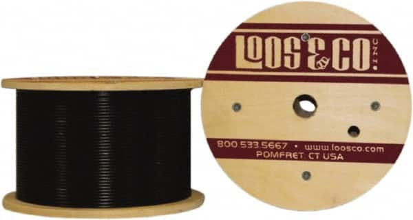 Loos & Co. - 1/8" x 1/16" Diam, Steel Wire Rope - 480 Lb Breaking Strength, 7 x 7, Vinyl Coating - A1 Tooling