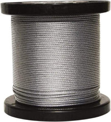 Loos & Co. - 3/16" x 1/8" Diam, Galvanized Steel Wire Rope - 2,000 Lb Breaking Strength, 7 x 19, Vinyl Coating - A1 Tooling