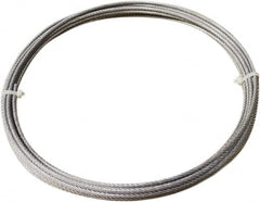 Loos & Co. - 1/8" x 3/32" Diam, Galvanized Steel Wire Rope - 920 Lb Breaking Strength, 7 x 7, Vinyl Coating - A1 Tooling