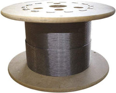 Loos & Co. - 3/16" x 1/8" Diam, Steel Wire Rope - 1,760 Lb Breaking Strength, 7 x 19, Vinyl Coating - A1 Tooling