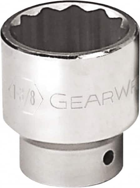 GearWrench - 1-11/16", 3/4" Drive, Standard Hand Socket - 12 Points, 2-9/16" OAL, Alloy Steel, Chrome Finish - A1 Tooling