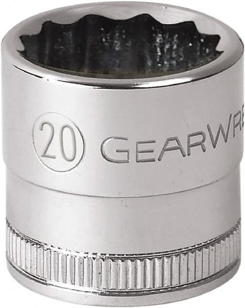 GearWrench - 1/2" Drive, Standard Hand Socket - 12 Points, 1-31/32" OAL, Alloy Steel, Chrome Finish - A1 Tooling