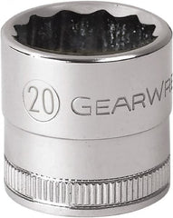 GearWrench - 1/2" Drive, Standard Hand Socket - 12 Points, 1-31/32" OAL, Alloy Steel, Chrome Finish - A1 Tooling