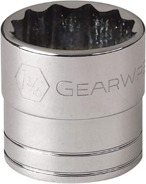 GearWrench - 1-3/16", 1/2" Drive, Standard Hand Socket - 12 Points, 1-21/32" OAL, Alloy Steel, Chrome Finish - A1 Tooling