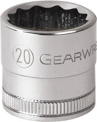 GearWrench - 1/2" Drive, Standard Hand Socket - 12 Points, 1-21/32" OAL, Alloy Steel, Chrome Finish - A1 Tooling