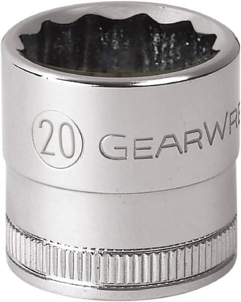 GearWrench - 1/2" Drive, Standard Hand Socket - 12 Points, 1-1/2" OAL, Alloy Steel, Chrome Finish - A1 Tooling