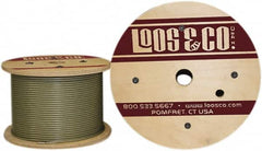 Loos & Co. - 250' Long, 1/16" x 3/64" Diam, Galvanized Steel Wire Rope - 270 Lb Breaking Strength, 7 x 7, Nylon Coating - A1 Tooling