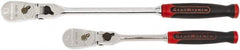 GearWrench - 1/4" & 3/8" Drive Pear Head Ratchet Set - Full Polish Chrome Finish, 8.23" & 13.63" OAL, 84 Gear Teeth, Cushion Grip Handle, Flex Head - A1 Tooling