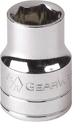 GearWrench - 1/2", 1/4" Drive, Standard Hand Socket - 6 Points, 1" OAL, Alloy Steel, Chrome Finish - A1 Tooling