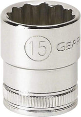 GearWrench - 3/8" Drive, Standard Hand Socket - 12 Points, 1-3/32" OAL, Alloy Steel, Chrome Finish - A1 Tooling