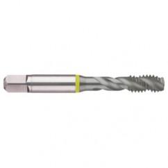 M18x2.5 6H 4-Flute Cobalt Yellow Ring Semi-Bottoming 40 degree Spiral Flute Tap-MolyGlide - A1 Tooling