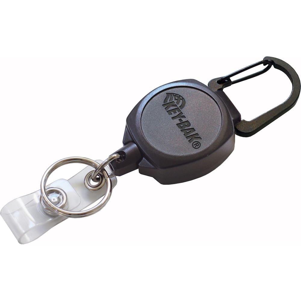 Key-Bak - Key Control; Type: Retractable Key Chain & ID Holder ; Number of Keys: 5 ; Color: Black ; Width (Inch): 3/4 - Exact Industrial Supply