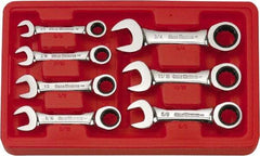 GearWrench - 7 Piece, 3/8" to 3/4", 12 Point Ratcheting Combination Wrench Set - Inch Measurement Standard, Chrome Finish, Comes in Plastic Tray - A1 Tooling