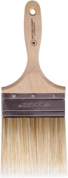 Wooster Brush - 4" Flat Polyester Wall Brush - 3-15/16" Bristle Length, 5-3/8" Wood Beavertail Handle - A1 Tooling