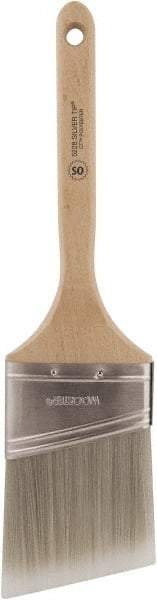 Wooster Brush - 3" Oval/Angle Polyester Angular Brush - 2-15/16" Bristle Length, 6-1/2" Wood Fluted Handle - A1 Tooling