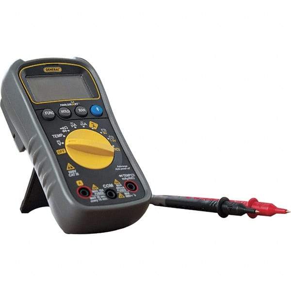 General - TS04, CAT III, 600 VAC/VDC, Digital True RMS Multimeter - 40 mOhm, Measures Voltage, Current, Resistance, Temperature - A1 Tooling