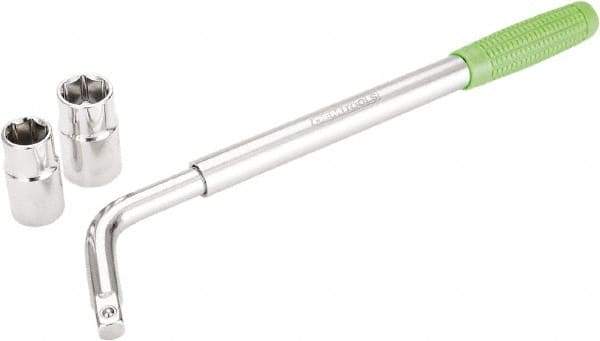 OEM Tools - 21" Long Cylindrical Shaped Lug Nut Wrench Tire Iron - Telescoping, 11/16, 3/4, 13/16, 7/8" Hex, 17, 19, 21, 22mm - A1 Tooling