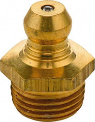 Umeta - Straight Head Angle, 3/8-24 UNF Brass Standard Grease Fitting - 11mm Hex, 15mm Overall Height, 5.5mm Shank Length - A1 Tooling