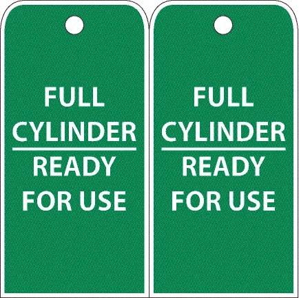 NMC - 4" High x 8" Long, FULL CYLINDER-READY FOR USE, English Safety & Facility Accident Prevention Tag - 2 Sides, White Poly - A1 Tooling