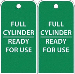 NMC - 4" High x 8" Long, FULL CYLINDER-READY FOR USE, English Safety & Facility Accident Prevention Tag - 2 Sides, White Poly - A1 Tooling