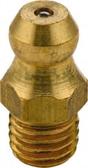 Umeta - Straight Head Angle, M5x0.8 Metric Brass Standard Grease Fitting - 7mm Hex, 15mm Overall Height, 5.5mm Shank Length - A1 Tooling