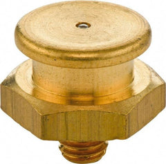 Umeta - Straight Head Angle, 1/8-28 BSPP Brass Button-Head Grease Fitting - 17mm Hex, 17mm Overall Height - A1 Tooling