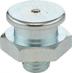 Umeta - Straight Head Angle, M8x1.25 Metric Steel Button-Head Grease Fitting - 17mm Hex, 17mm Overall Height - A1 Tooling