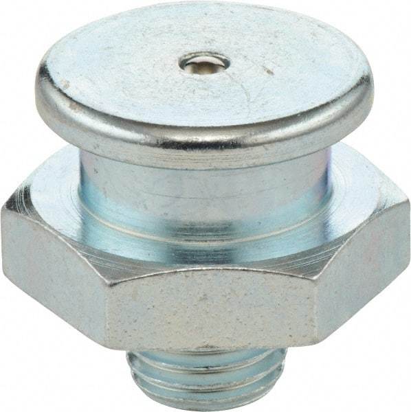 Umeta - Straight Head Angle, M6x1 Metric Steel Button-Head Grease Fitting - 11mm Hex, 13.5mm Overall Height - A1 Tooling