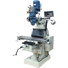 Baileigh - 9" Table Width x 42" Table Length, Step Pulley Control, 1 Phase Knee Milling Machine - R8 Spindle Taper, 3 hp - A1 Tooling