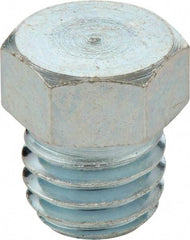 Umeta - Straight Head Angle, M8x1 Metric Steel Plug-Style Grease Fitting - 9mm Hex, 8.5mm Overall Height - A1 Tooling