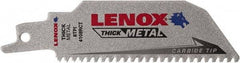 Lenox - 4" Long x 1" Thick, Bi-Metal Reciprocating Saw Blade - Tapered Profile, 8 TPI, Toothed Edge, Tang Shank - A1 Tooling