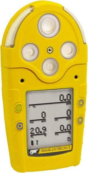 BW Technologies by Honeywell - Visual, Vibration & Audible Alarm, LCD Display, Multi-Gas Detector - Monitors Carbon Dioxide (IR), LEL, Oxygen, -20 to 50°C Working Temp - A1 Tooling