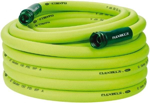 Legacy - 75' Long Garden Hose - 3/4" Diam, 3/4" GHT, Hybrid Polymer, 150 psi, All Season, Green - A1 Tooling