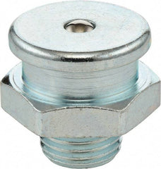 Umeta - Straight Head Angle, 1/2-14 BSPP Steel Button-Head Grease Fitting - 22mm Hex, 21.5mm Overall Height - A1 Tooling