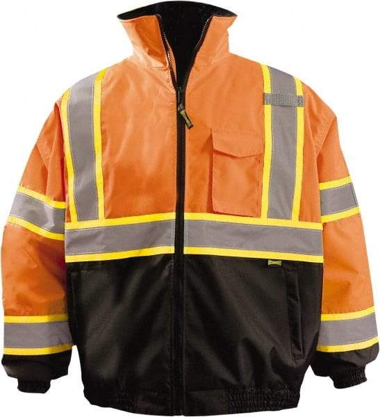 OccuNomix - Size 5XL Cold Weather Jacket - High Visbility Orange, Black, Denier Polyester, Zipper Closure, 75" Chest - A1 Tooling