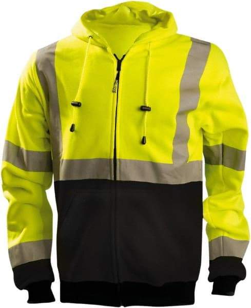 OccuNomix - Size S High Visibility Sweatshirt - High Visbility Yellow, Black, Polyester, Zipper Closure - A1 Tooling