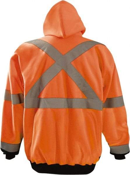 OccuNomix - Size L High Visibility Sweatshirt - High Visbility Orange, Black, Polyester, Zipper Closure - A1 Tooling