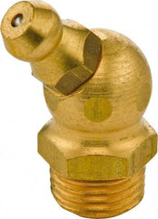 Umeta - 45° Head Angle, 1/4-19 BSPT Brass Standard Grease Fitting - 14mm Hex, 22.5mm Overall Height, 6.5mm Shank Length - A1 Tooling