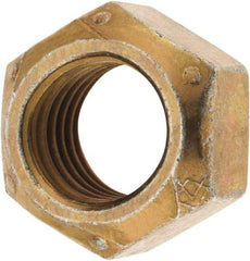 Made in USA - 3/4-10 Grade C Hex Lock Nut with Distorted Thread - Zinc Yellow with Wax Finish - A1 Tooling